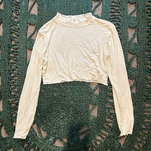 Double Zero Mock-neck Crop Top, Size Medium